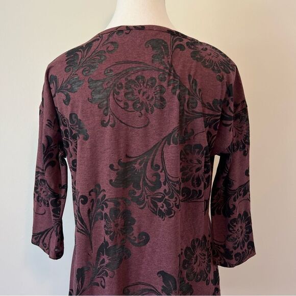 Peruvian Connection Floral Tunic Top Burnout Size Medium 3/4 Sleeve - Picture 5 of 7